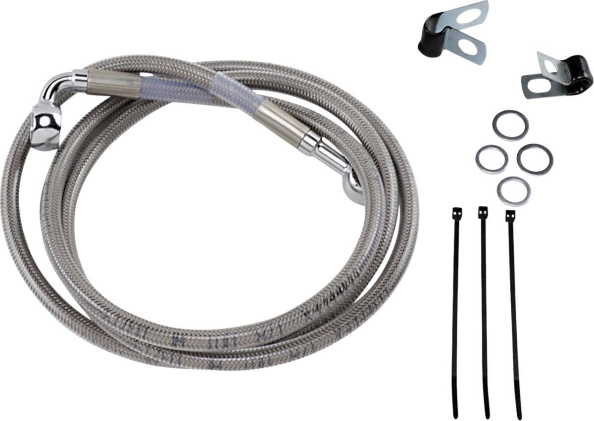Drag Specialties Line Brk Ft Wg 93 05 Ss+4 BRAKE LINES-HOSES-STAINLESS ST Drag Specialties