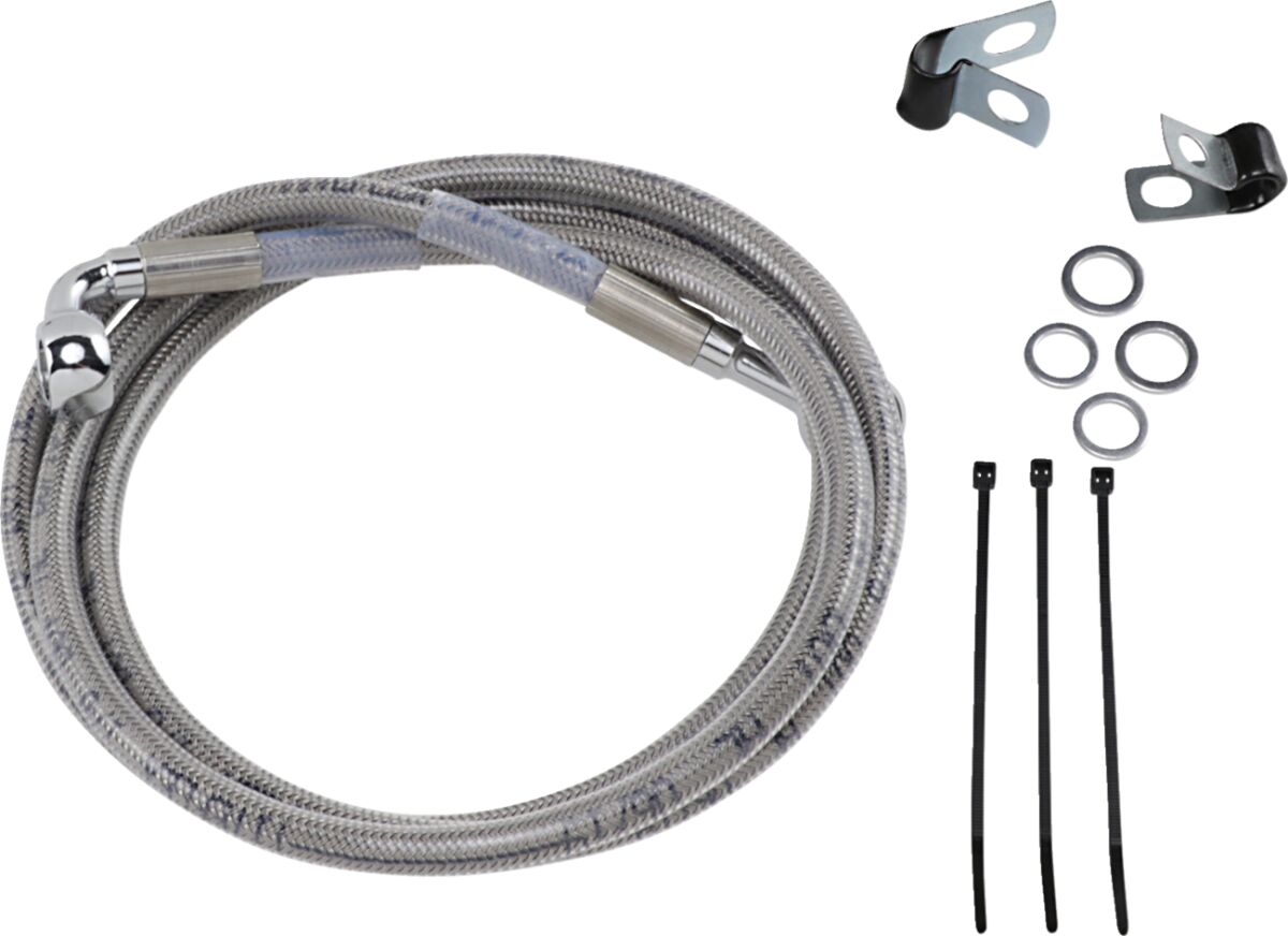 Drag Specialties Line Brk Ft Wg 93 05 Ss+6 BRAKE LINES-HOSES-STAINLESS ST Drag Specialties