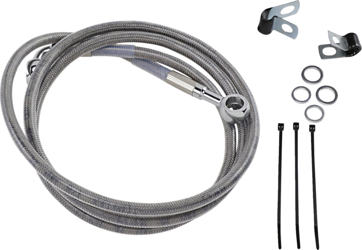 Drag Specialties Line Brk Ft Wg 93 05 Ss+8 BRAKE LINES-HOSES-STAINLESS ST Drag Specialties