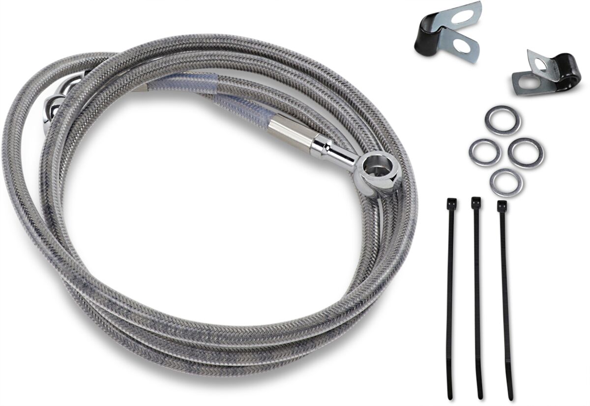 Drag Specialties Line Brk Ft Wg 93 05 Ss+8 BRAKE LINES-HOSES-STAINLESS ST Drag Specialties