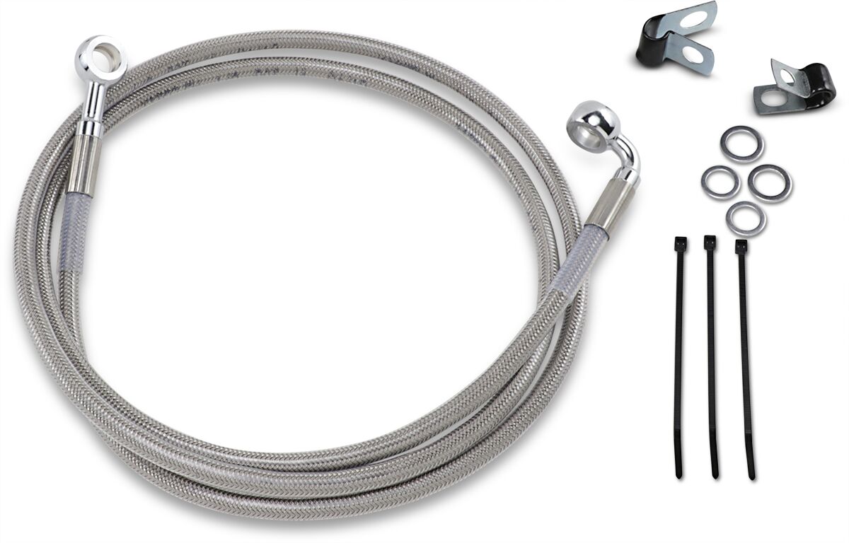 Drag Specialties Line Brk Ft Wg 93 05 Ss+10 BRAKE LINES-HOSES-STAINLESS ST Drag Specialties