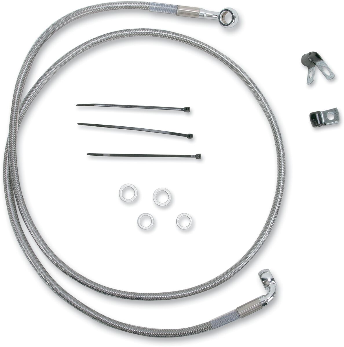 Drag Specialties Line Brk Ft Fxst99 07 Ss+8 BRAKE LINES-HOSES-STAINLESS ST Drag Specialties