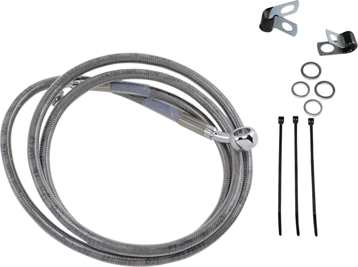 Drag Specialties Line Brk Fr99 07 St Ss+10 BRAKE LINES-HOSES-STAINLESS ST Drag Specialties