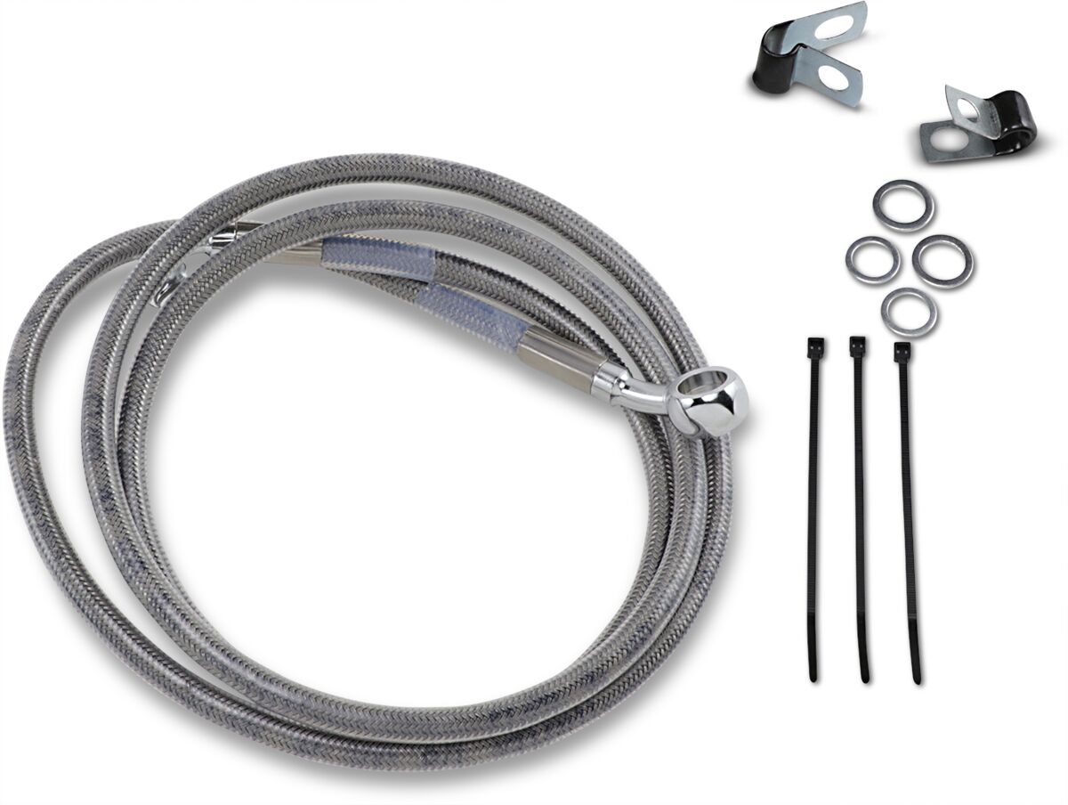 Drag Specialties Line Brk Fr99 07 St Ss+10 BRAKE LINES-HOSES-STAINLESS ST Drag Specialties