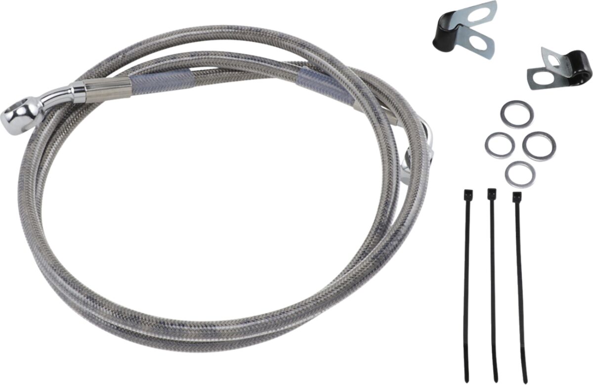 Drag Specialties Line Brk Ft Fxd 95 9 Ss+2 BRAKE LINES-HOSES-STAINLESS ST Drag Specialties
