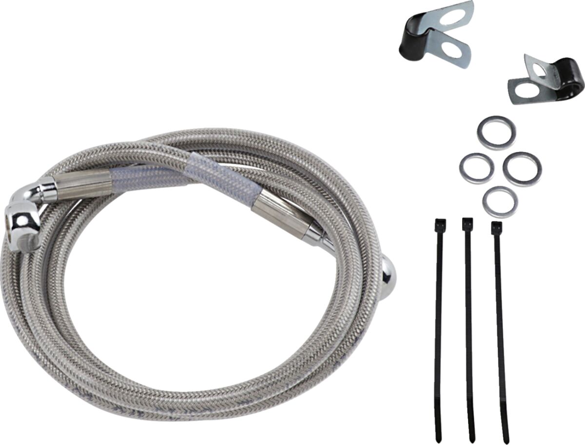 Drag Specialties Line Brk Ft Fxd 95 9 Ss+4 BRAKE LINES-HOSES-STAINLESS ST Drag Specialties