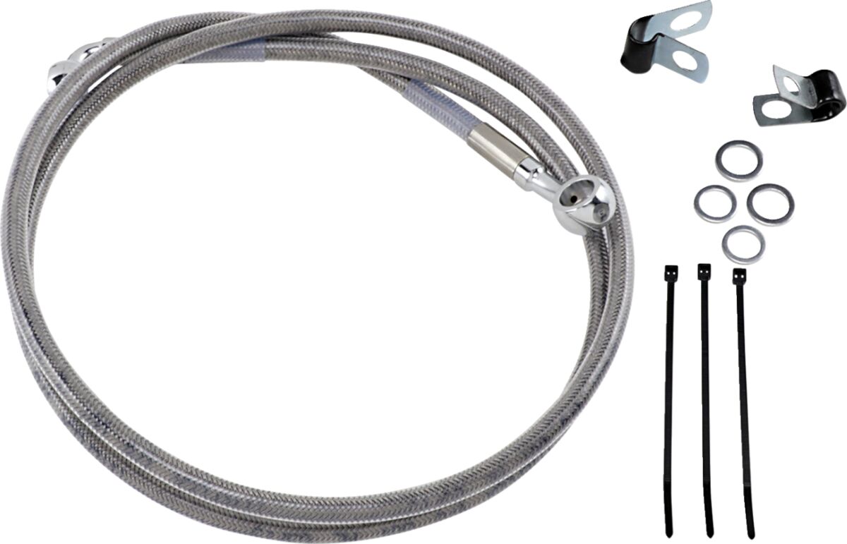 Drag Specialties Line Brk Ft Fxd 95 9 Ss+8 BRAKE LINES-HOSES-STAINLESS ST Drag Specialties