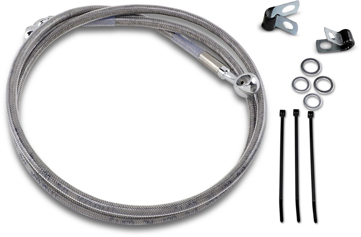 Drag Specialties Line Brk Ft Fxd 95 9 Ss+8 BRAKE LINES-HOSES-STAINLESS ST Drag Specialties