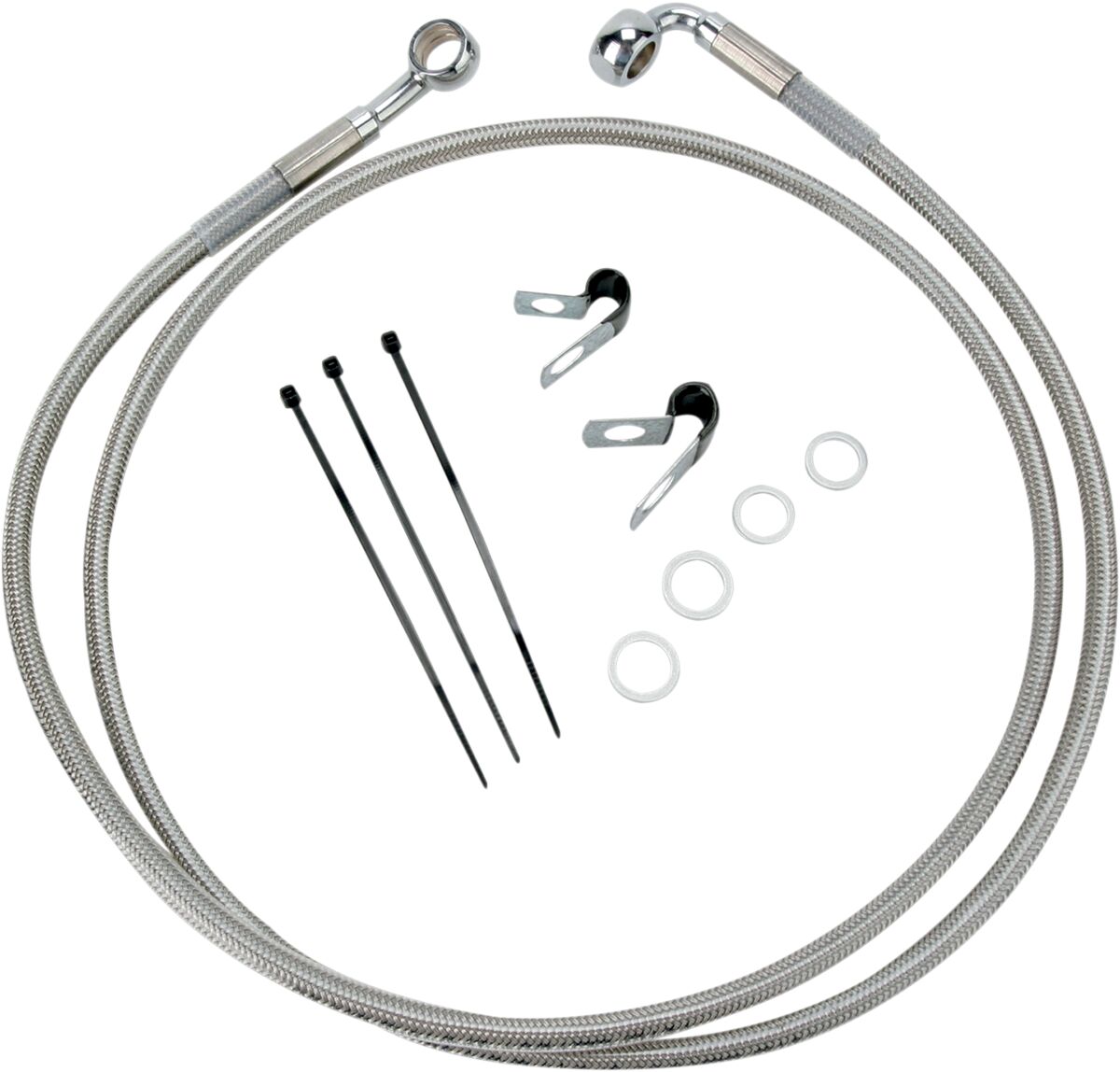 Drag Specialties Line Brk Ft Fxd 95 9 Ss+10 BRAKE LINES-HOSES-STAINLESS ST Drag Specialties