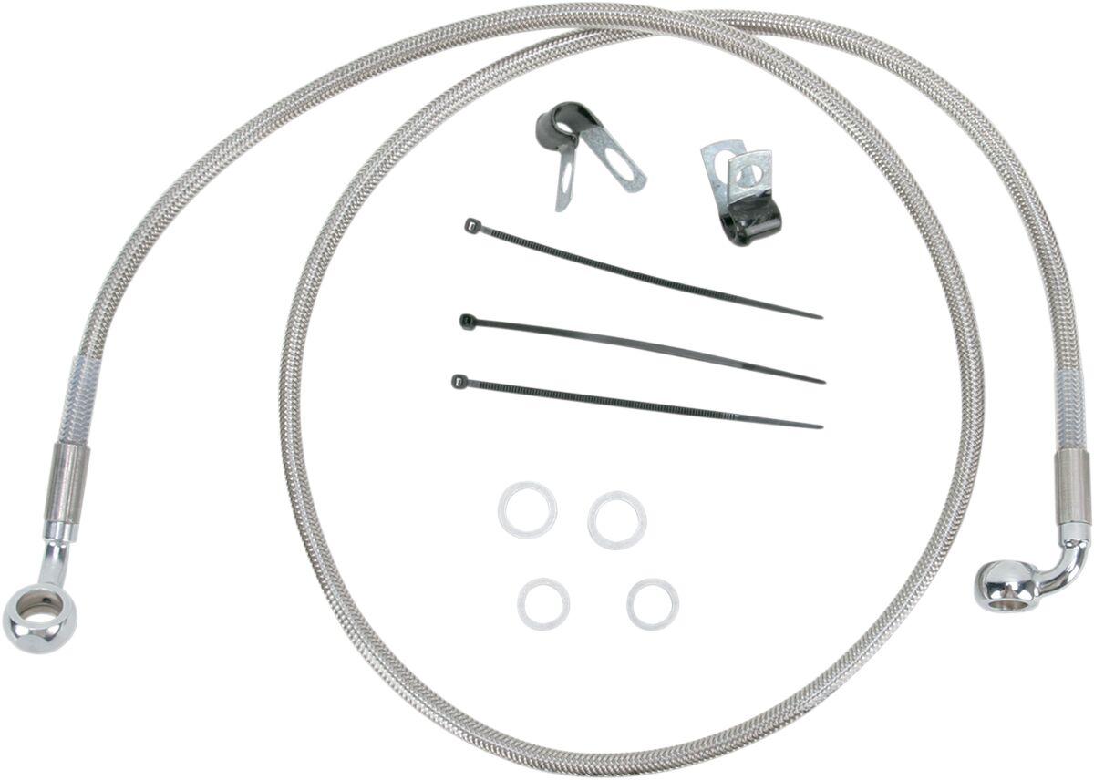 Drag Specialties Line Brk Ft Fxdl01 5 Ss+2 BRAKE LINES-HOSES-STAINLESS ST Drag Specialties