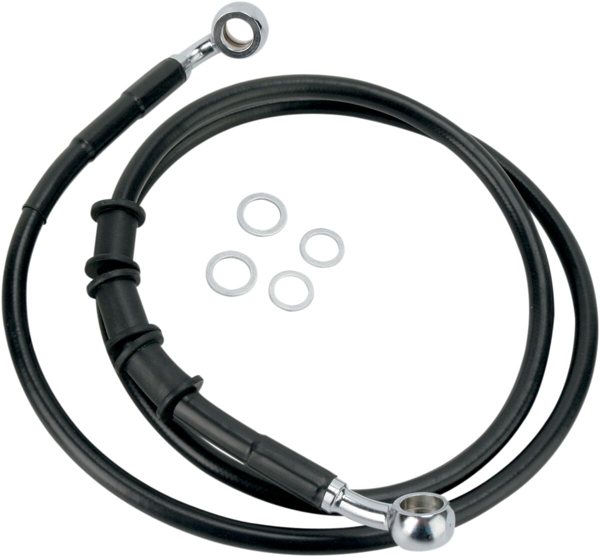 Drag Specialties Front Brake Line Black Vinyl Coated Stainless Steel Brake Lines Hoses Stainless Drag Specialties