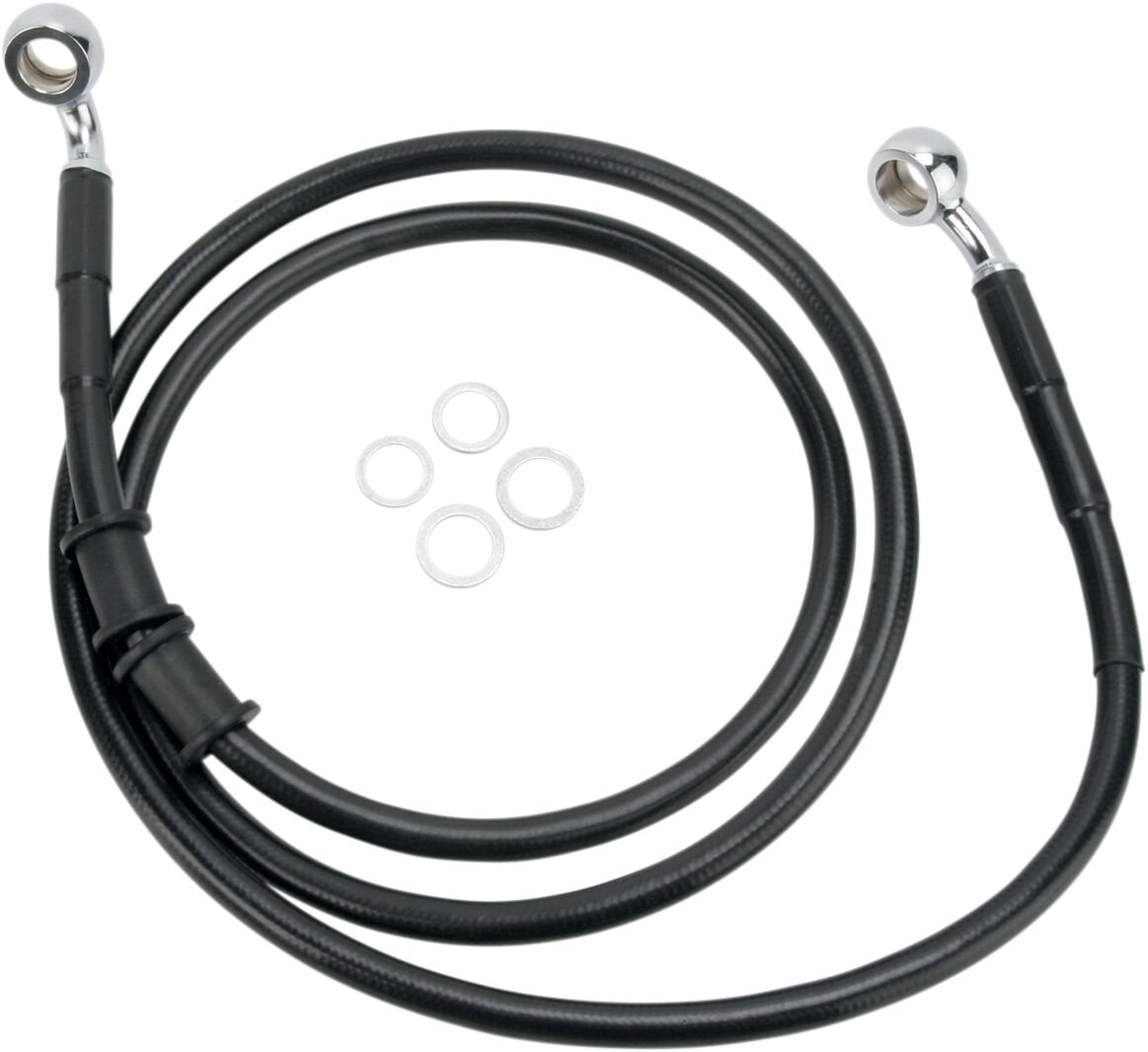 Drag Specialties Brakeline Fxdl 08 09 Blk BRAKE LINES-HOSES-STAINLESS ST Drag Specialties