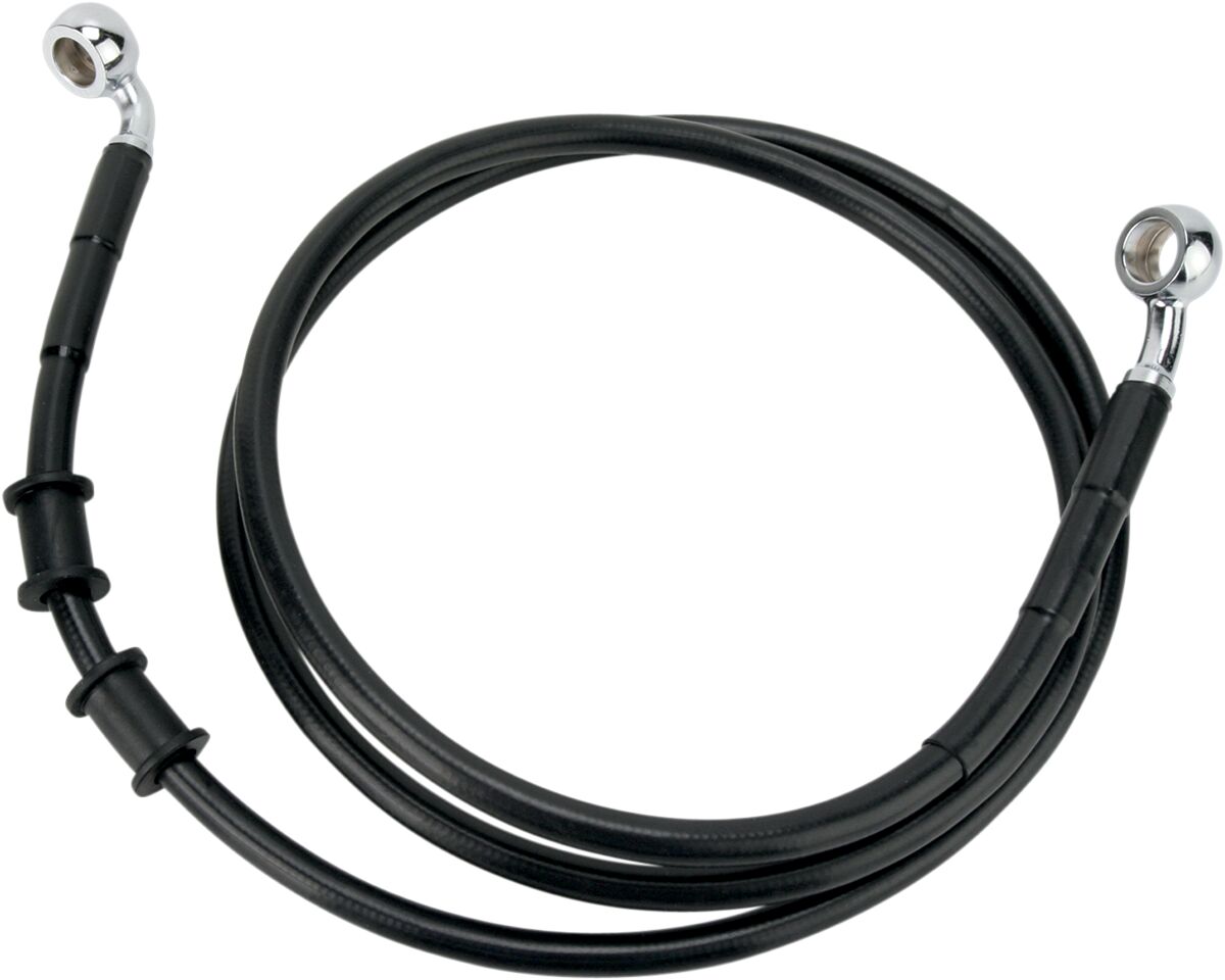 Drag Specialties Front Brake Line Black Vinyl Coated Stainless Steel Extended 10" Drag Specialties Default Title