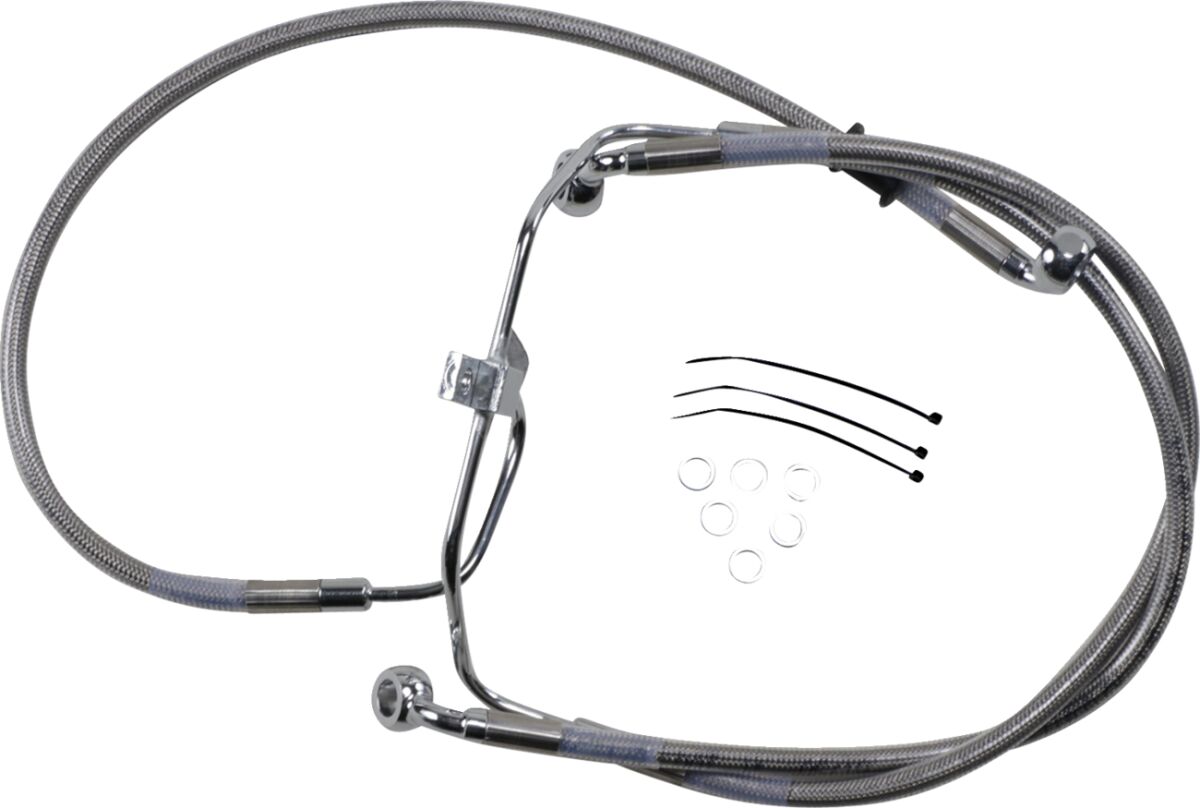 Drag Specialties Brakeline Fxdf08 17 Ss+2 BRAKE LINES-HOSES-STAINLESS ST Drag Specialties