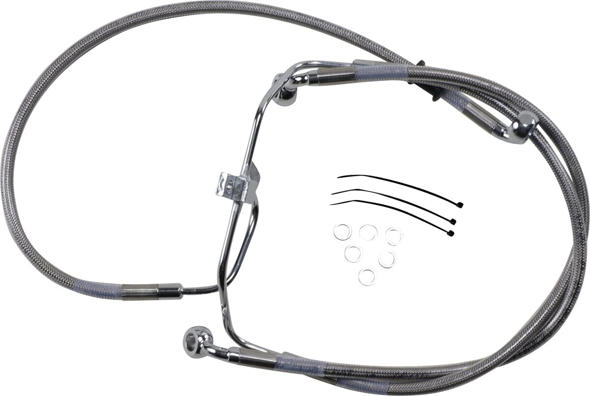 Drag Specialties Brakeline Fxdf08 17 Ss+2 BRAKE LINES-HOSES-STAINLESS ST Drag Specialties