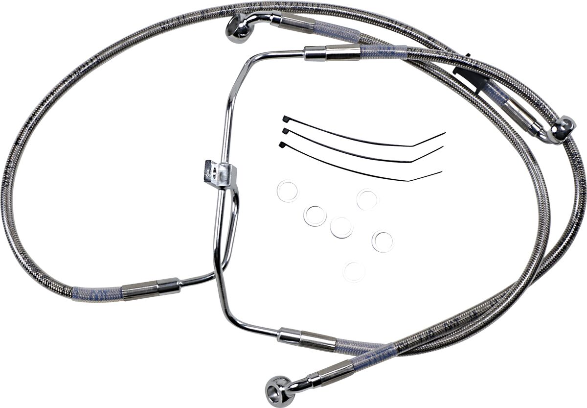 Drag Specialties Brakeline Fxdf08 17 Ss+4 BRAKE LINES-HOSES-STAINLESS ST Drag Specialties