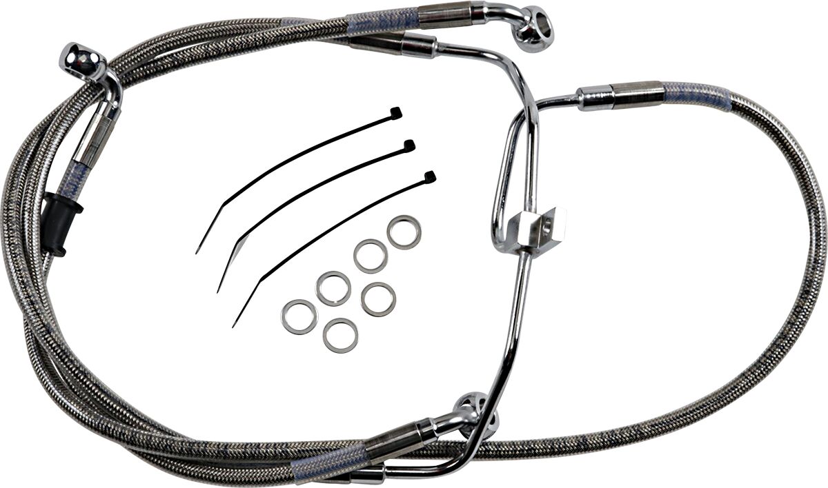 Drag Specialties Brakeline Fxdf08 17 Ss+6 BRAKE LINES-HOSES-STAINLESS ST Drag Specialties