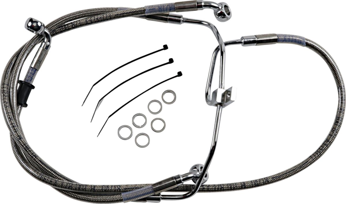 Drag Specialties Brakeline Fxdf08 17 Ss+6 BRAKE LINES-HOSES-STAINLESS ST Drag Specialties