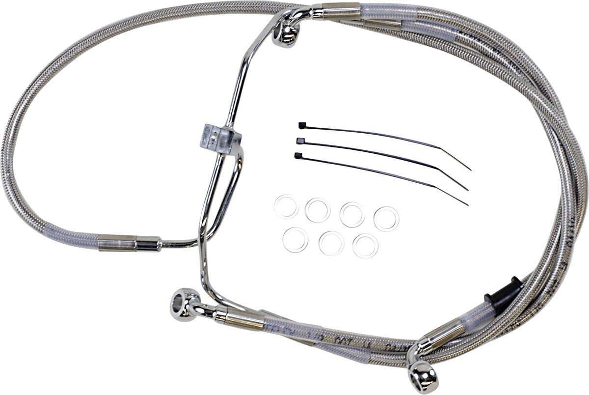 Drag Specialties Brakeline Fxdf08 17 Ss+8 BRAKE LINES-HOSES-STAINLESS ST Drag Specialties
