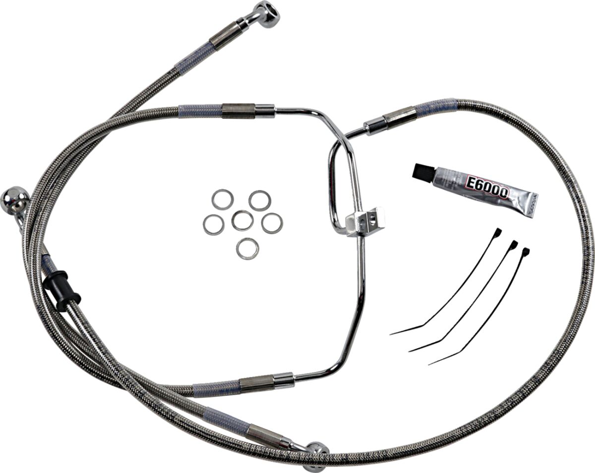 Drag Specialties Brakeline Fxdf08 17 Ss+10 BRAKE LINES-HOSES-STAINLESS ST Drag Specialties