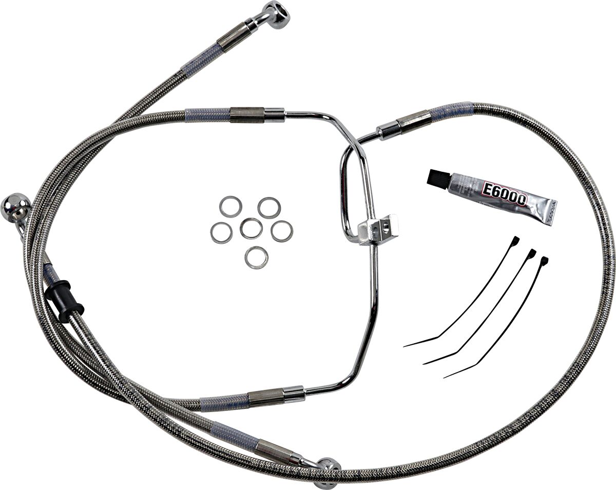 Drag Specialties Brakeline Fxdf08 17 Ss+10 BRAKE LINES-HOSES-STAINLESS ST Drag Specialties