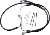 Drag Specialties Front Brake Line Black Vinyl Coated Stainless Steel Extended 4" Brake Lines Hoses Stainless Drag Specialties