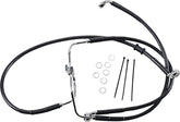 Drag Specialties Front Brake Line Black Vinyl Coated Stainless Steel Extended 6" Brake Lines Hoses Stainless Drag Specialties