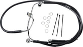 Drag Specialties Front Brake Line Black Vinyl Coated Stainless Steel Extended 10" Brake Lines Hoses Stainless Drag Specialties