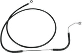 Drag Specialties Front Upper Brake Line Black Vinyl Coated Stainless Steel Extended 10" Brake Lines Hoses Stainless Drag Specialties