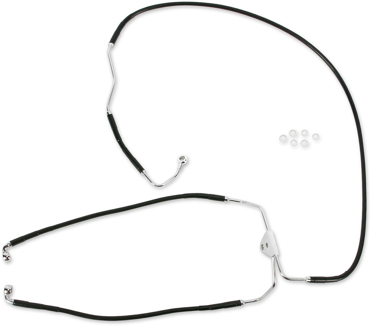 Drag Specialties Front Lower Brake Line Black Vinyl Coated Stainless Steel Brake Lines Hoses Stainless Drag Specialties