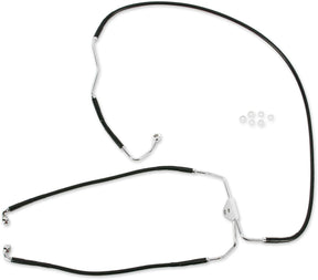 Drag Specialties Front Lower Brake Line Black Vinyl Coated Stainless Steel Brake Lines Hoses Stainless Drag Specialties