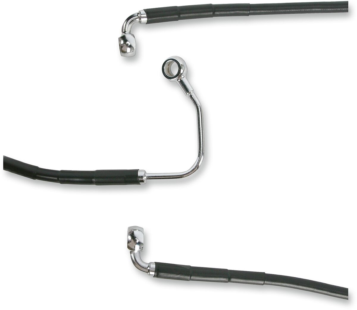 Drag Specialties Front Lower Brake Line Black Vinyl Coated Stainless Steel Brake Lines Hoses Stainless Drag Specialties