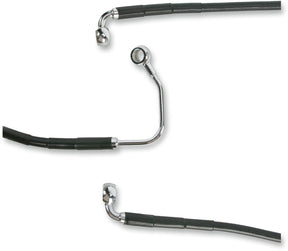 Drag Specialties Front Lower Brake Line Black Vinyl Coated Stainless Steel Brake Lines Hoses Stainless Drag Specialties