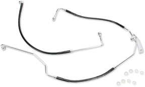 Drag Specialties Rear Brake Line Black Vinyl Coated Stainless Steel Brake Lines Hoses Stainless Drag Specialties