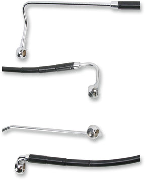 Drag Specialties Rear Brake Line Black Vinyl Coated Stainless Steel Brake Lines Hoses Stainless Drag Specialties
