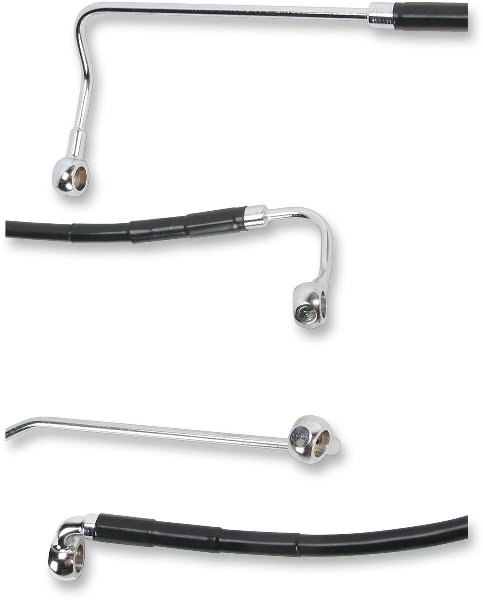 Drag Specialties Rear Brake Line Black Vinyl Coated Stainless Steel Brake Lines Hoses Stainless Drag Specialties