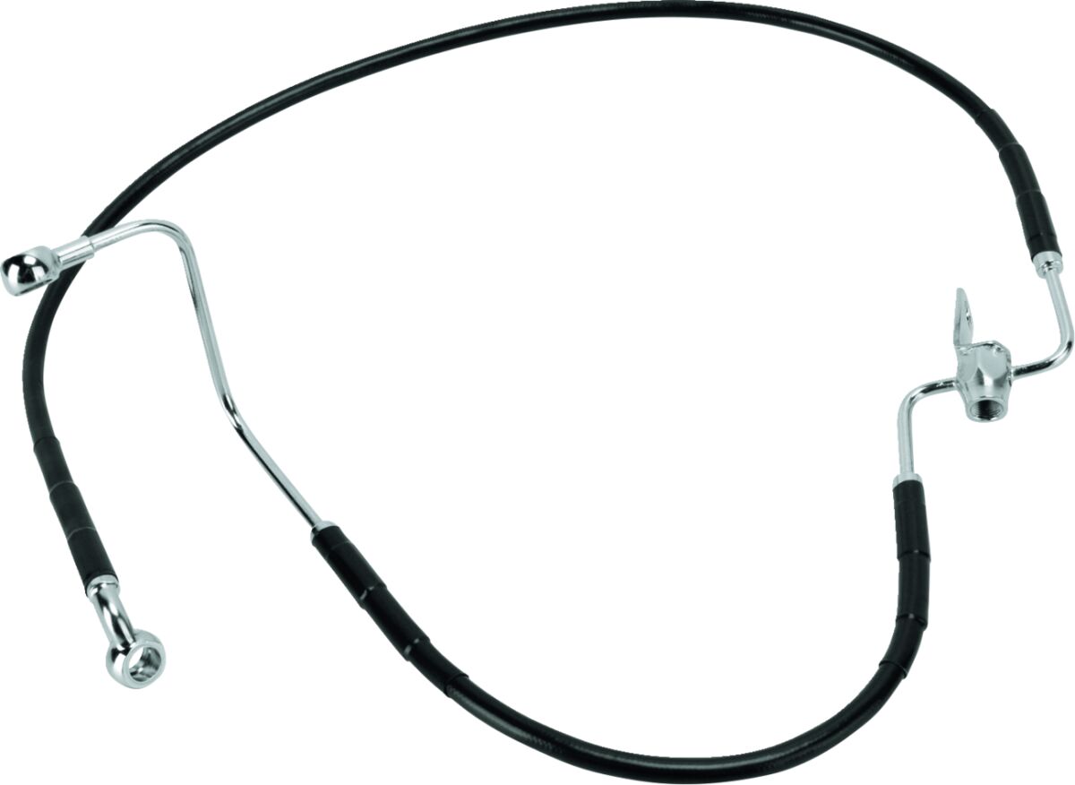 Drag Specialties Rear Brake Line Black Vinyl Coated Stainless Steel Brake Lines Hoses Stainless Drag Specialties