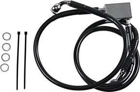 Drag Specialties Rear Brake Line Black Vinyl Coated Stainless Steel Brake Lines Hoses Stainless Drag Specialties