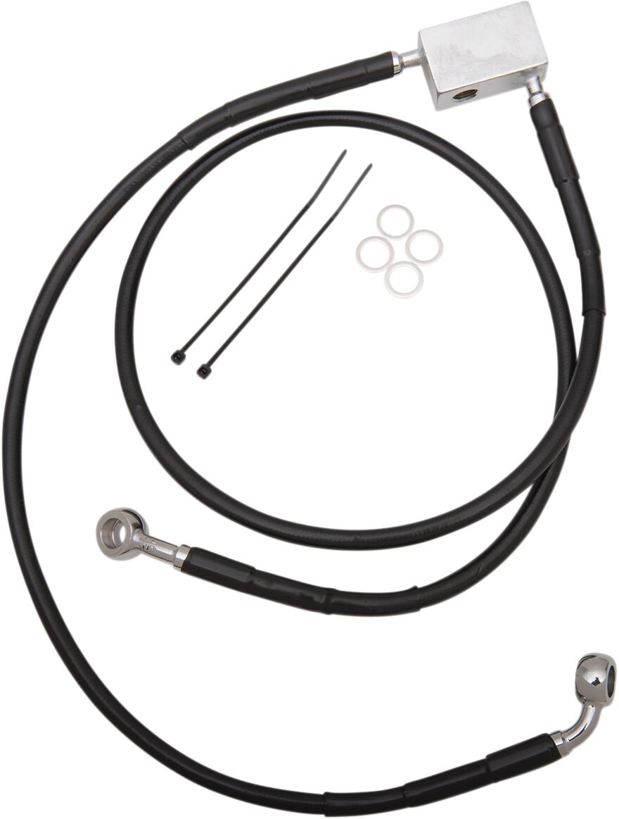 Drag Specialties Brakeline R Sftl 00 3 Bk+2 BRAKE LINES-HOSES-STAINLESS ST Drag Specialties
