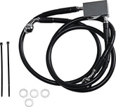 Drag Specialties Rear Brake Line Black Vinyl Coated Stainless Steel Extended 3" Brake Lines Hoses Stainless Drag Specialties