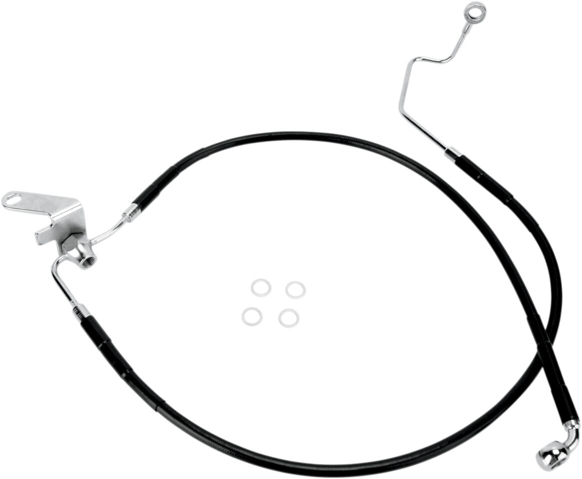 Drag Specialties Rear Brake Line Black Vinyl Coated Stainless Steel Brake Lines Hoses Stainless Drag Specialties