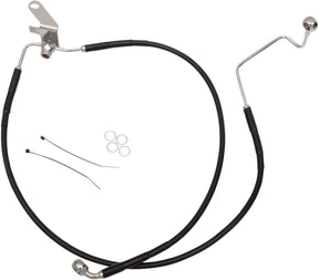 Drag Specialties Rear Brake Line Black Vinyl Coated Stainless Steel Extended 2" Brake Lines Hoses Stainless Drag Specialties