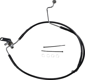 Drag Specialties Rear Brake Line Black Vinyl Coated Stainless Steel Extended 3" Brake Lines Hoses Stainless Drag Specialties
