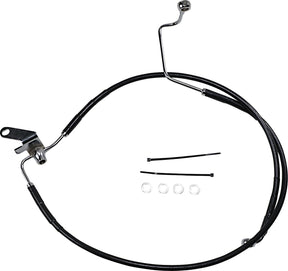 Drag Specialties Rear Brake Line Black Vinyl Coated Stainless Steel Extended 3" Brake Lines Hoses Stainless Drag Specialties