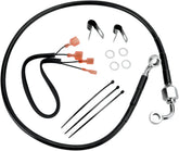 Drag Specialties Rear Brake Line Black Vinyl Coated Stainless Steel Brake Lines Hoses Stainless Drag Specialties