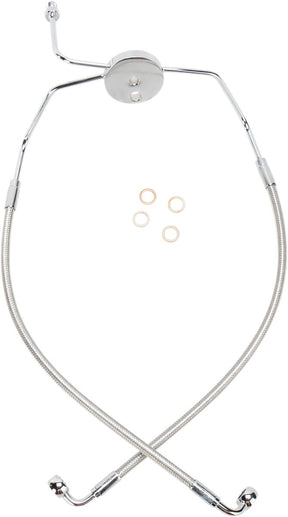 Magnum Shielding Line Brk Lwr08 13 Flht Pol BRAKE LINES-HOSES-STAINLESS ST Magnum Shielding