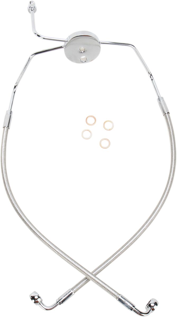 Magnum Shielding Line Brk Lwr08 13 Flht Pol BRAKE LINES-HOSES-STAINLESS ST Magnum Shielding