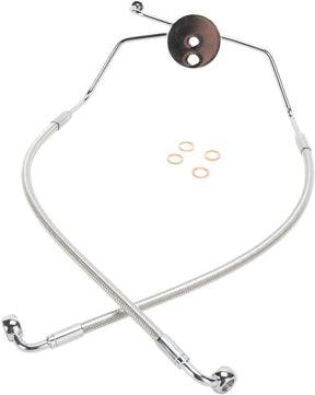 Magnum Shielding Line Brk Lwr08 13 Flht Pol BRAKE LINES-HOSES-STAINLESS ST Magnum Shielding