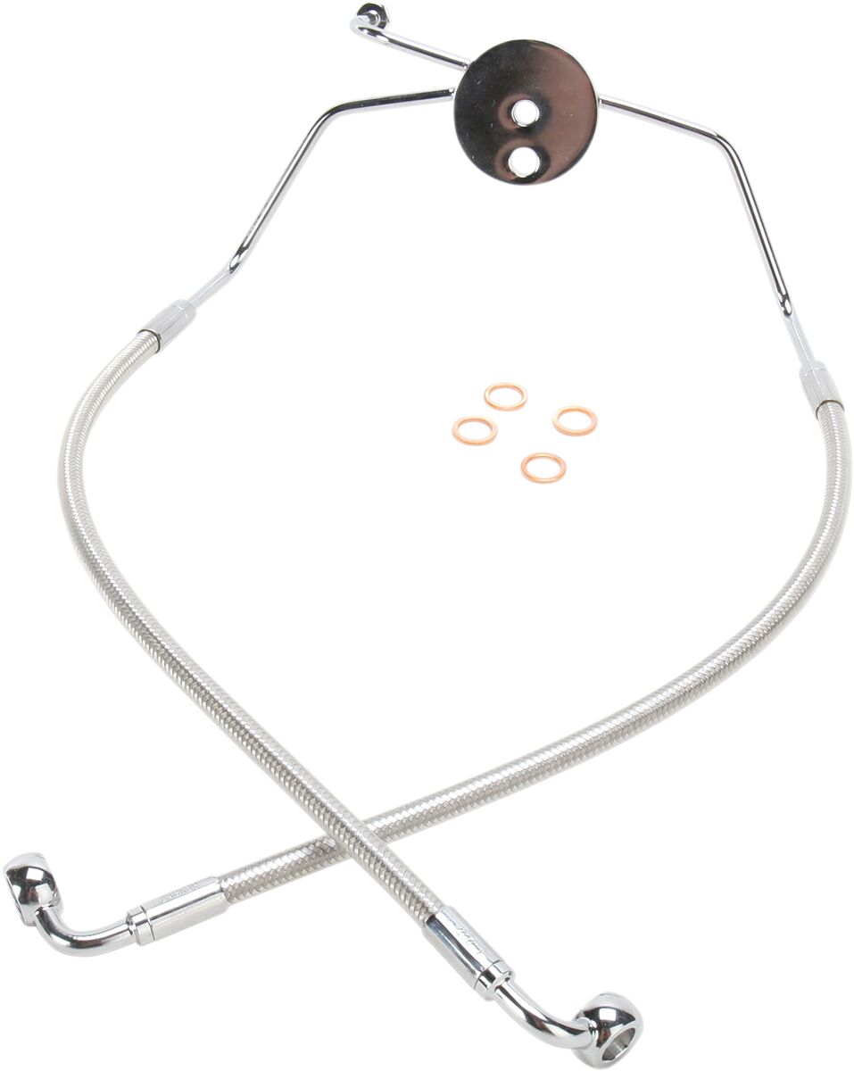 Magnum Shielding Line Brk Lwr08 13 Flht Pol BRAKE LINES-HOSES-STAINLESS ST Magnum Shielding
