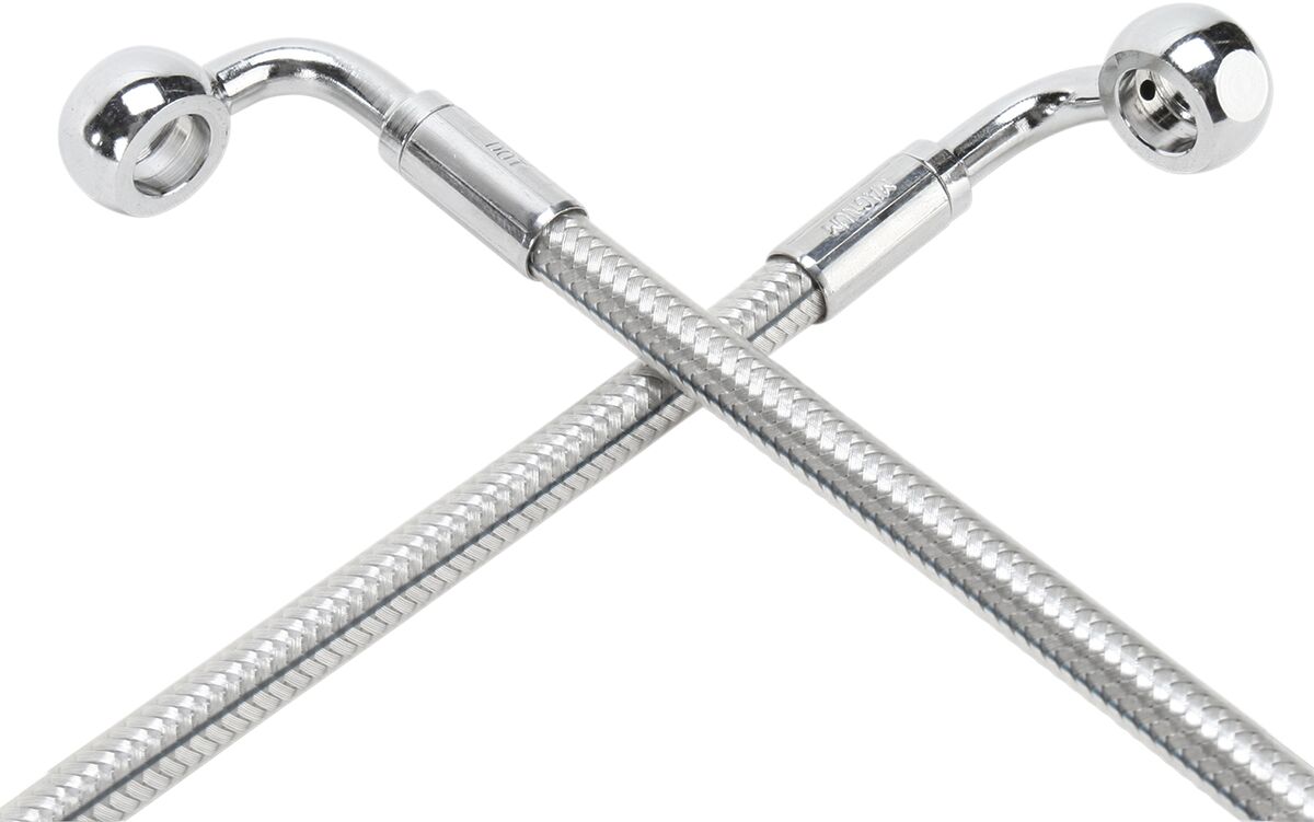 Magnum Shielding Line Brk Lwr08 13 Flht Pol BRAKE LINES-HOSES-STAINLESS ST Magnum Shielding